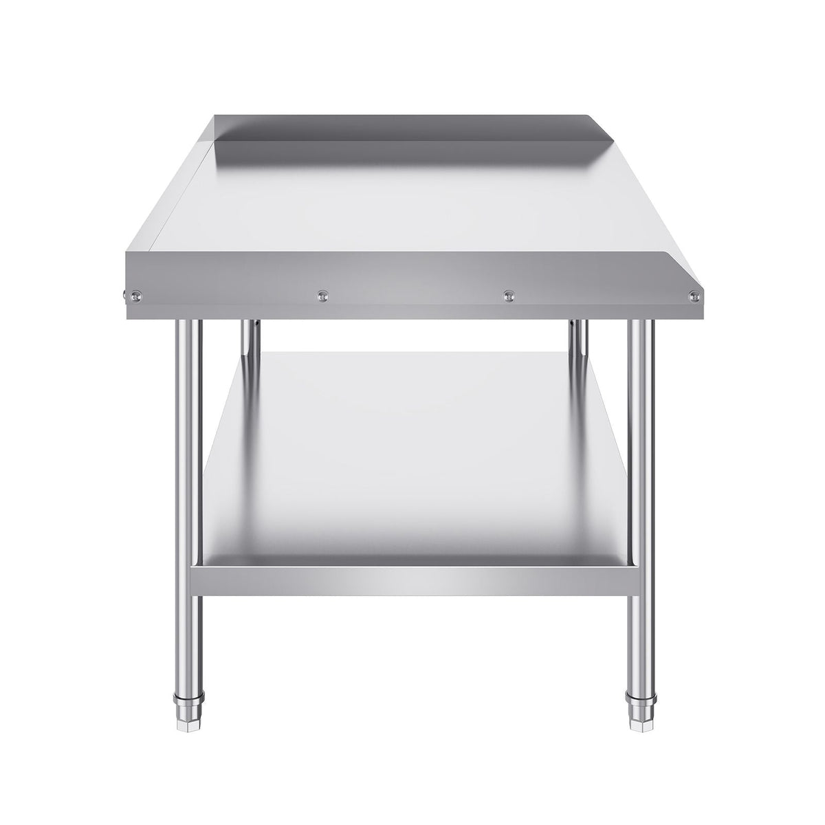 Stainless Steel Work Table, 30 x 48 x 26 Inch Commercial Food Prep Worktable, 3-Sided Backsplash Heavy Duty Prep Worktable, Metal Work Table with Adjustable Height for Restaurant Home Hotel