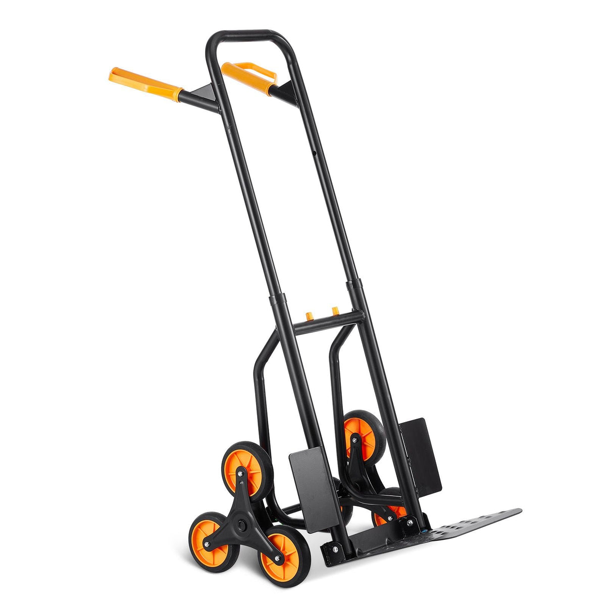 Stair Climbing Cart, 440 lbs Capacity Stair Climber Hand Truck and Dolly, Heavy-Duty Folding Trolley Cart with Dual Handle, 6 Wheels & 2 Elastic Ropes for Home Office Shopping Moving Warehouse
