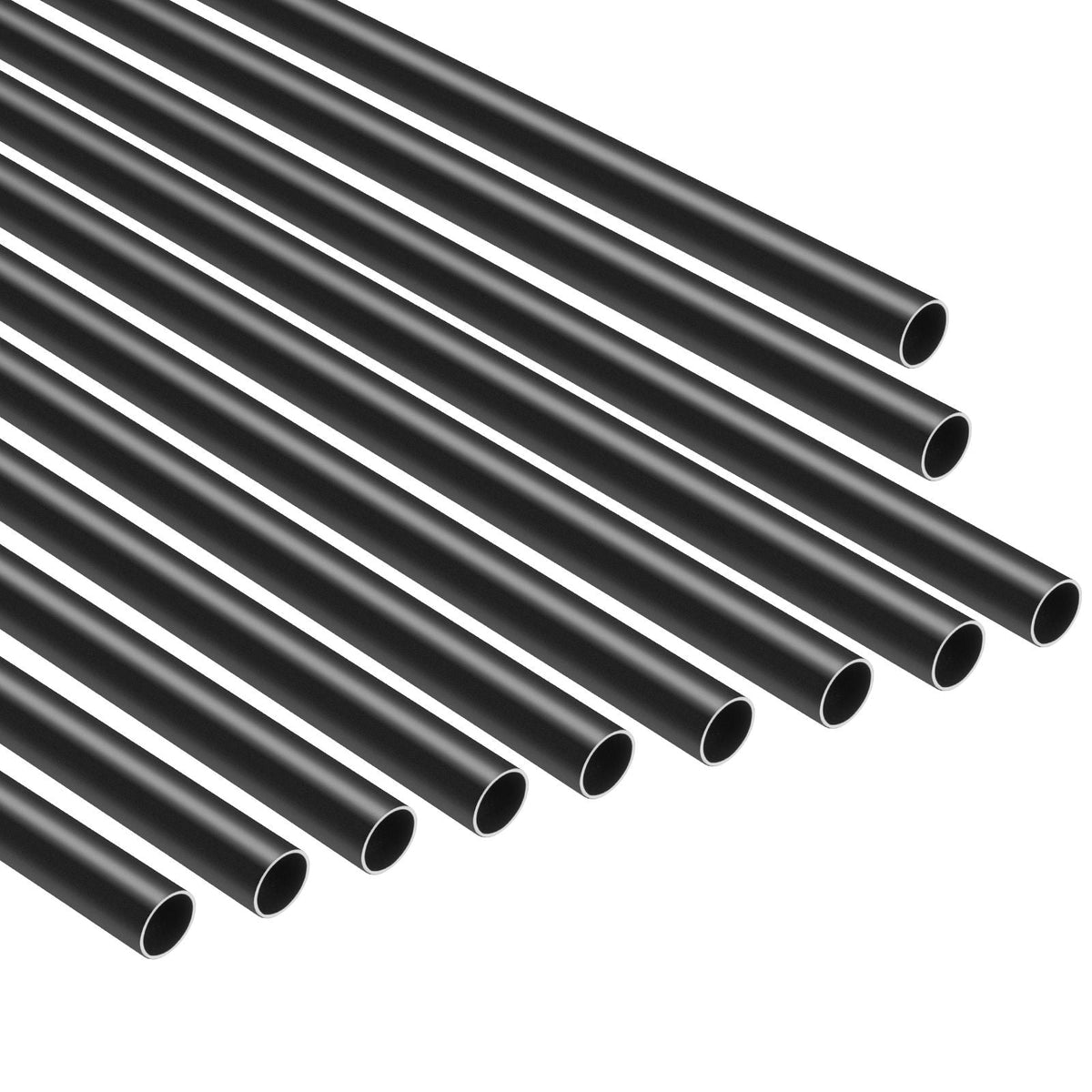 Staircase Balusters 51 Pack, 36 In Aluminum Stair Balusters, 3/4 In Water-Proof Round Metal Spindle Railing, Hollow Deck Railing with Rail Caps & Screws for Stairs, Porch, Patio, Fence, Black