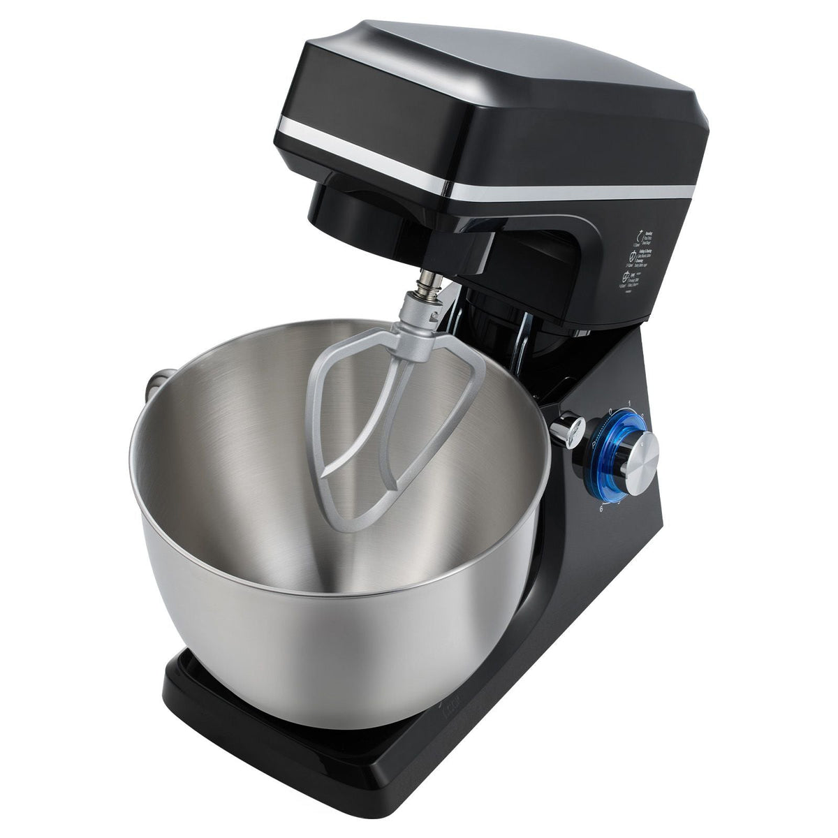 Stand Mixer, 8.3QT Dough Mixer, 660W 6+P Speeds Tilt-head Food Mixer with Stainless Steel Bowl, Dough Hook, Wire Whip, Flat Beater, Scraper, Household Stand Mixer for Baking & Mixing, Black