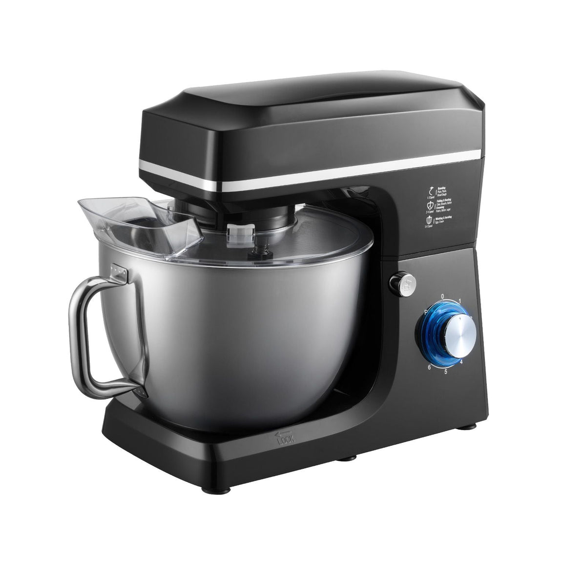 Stand Mixer, 8.3QT Dough Mixer, 660W 6+P Speeds Tilt-head Food Mixer with Stainless Steel Bowl, Dough Hook, Wire Whip, Flat Beater, Scraper, Household Stand Mixer for Baking & Mixing, Black