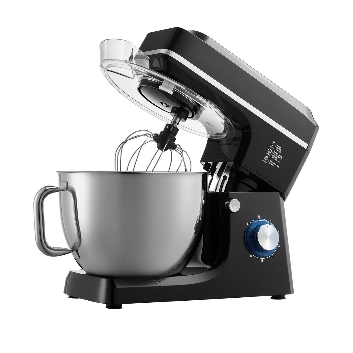 Stand Mixer, 8.3QT Dough Mixer, 660W 6+P Speeds Tilt-head Food Mixer with Stainless Steel Bowl, Dough Hook, Wire Whip, Flat Beater, Scraper, Household Stand Mixer for Baking & Mixing, Black