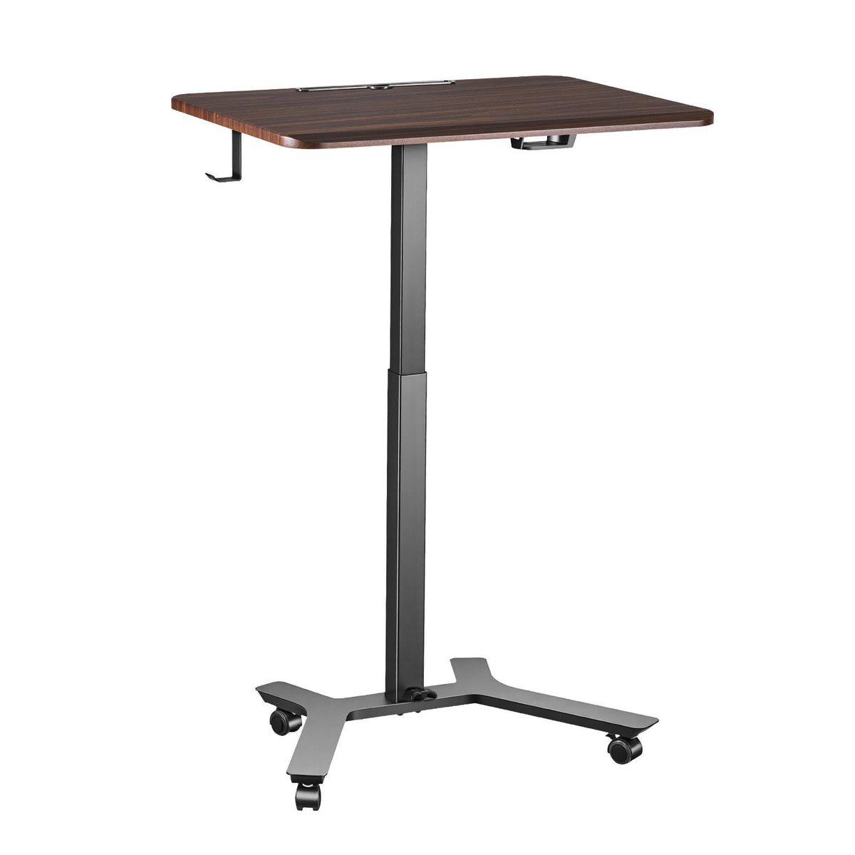 Standing Desk, Adjustable Height Mobile Stand Up Desk w/ Casters, 28.2 x 20.5 in Small Computer Sit Stand Rolling Workstation w/ Hook, 33 lbs Capacity, Foot Pedal Pneumatic Lift for Home Office