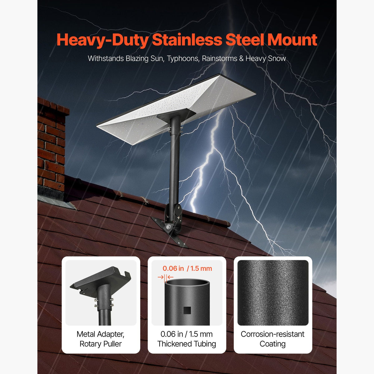 Starlink Gen 3 Roof Mount, 30-150° Adjustable Angle Mounting Roof Pole Adapter, Heavy-Duty Steel Starlink Standard Gen 3 Pipe Kit, Compatible with Gen3 and V3, Easy to Assembly, Black