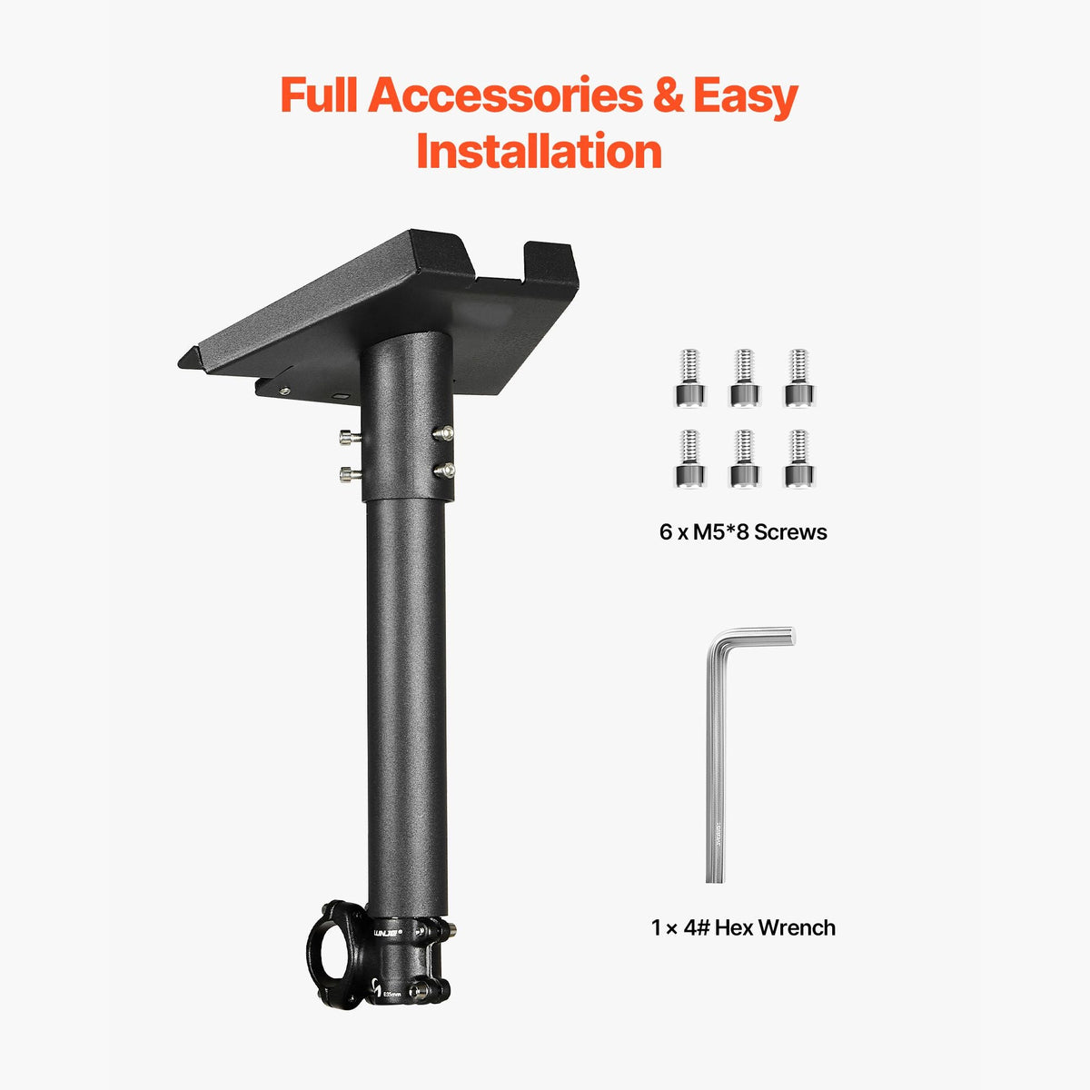 Starlink RV Ladder Mount, 360°Adjustable Angle Mounting Standard Gen 3 Pipe Kit, Heavy-Duty Steel Extra Short Starlink RV Ladder Adapter, Compatible with Gen3 and V3, Easy to Assembly, Black
