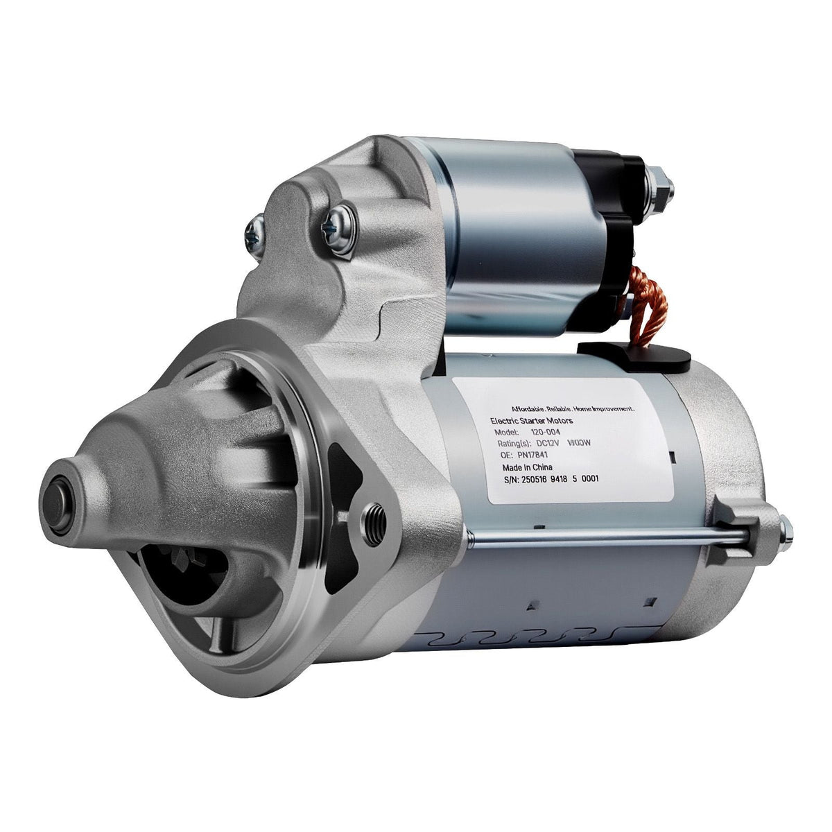 Starter 17841, Starter Motor Replacement Compatible with Pontiac Vibe L4 1.8L 2003-2008, Toyota Corolla/Matrix L4 1.8L 2003-2008, OEM 19338656 28100-22090 88864512 2800330 N17841 SND0295 SR3282X