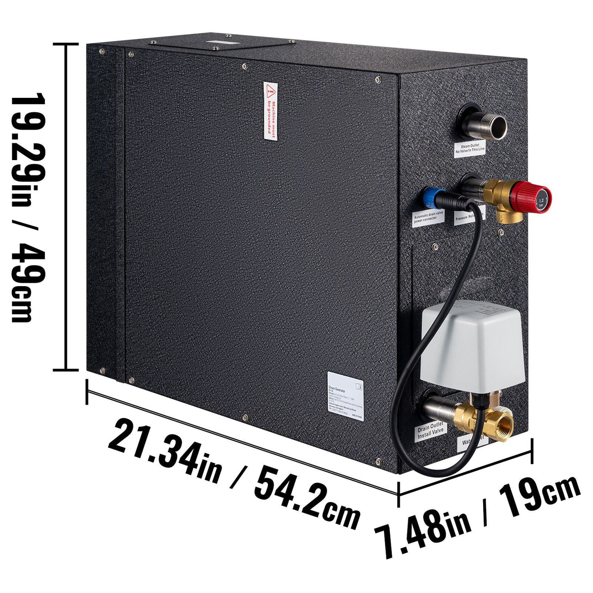 Steam Shower Generator, 15 kW, Segmented Heating & Temperature Customization & 24h Timer Steam Bath Kit, Automatic Drainage Luxury Home Steam Shower System, Acrylic Room Tested to UL Standards