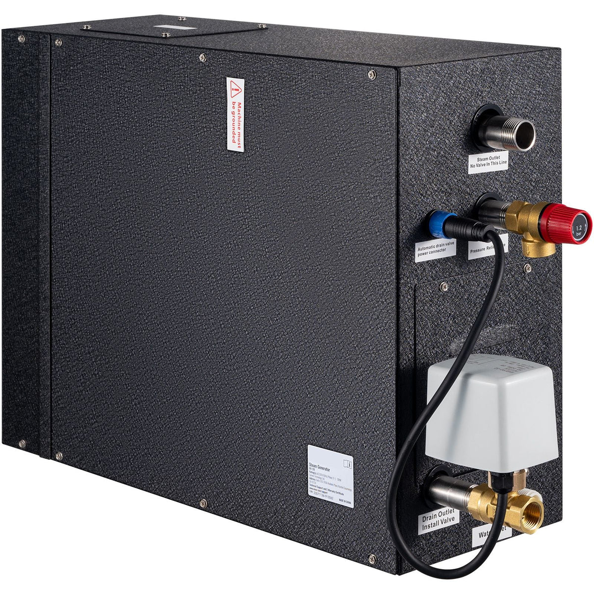 Steam Shower Generator, 15 kW, Segmented Heating & Temperature Customization & 24h Timer Steam Bath Kit, Automatic Drainage Luxury Home Steam Shower System, Acrylic Room Tested to UL Standards