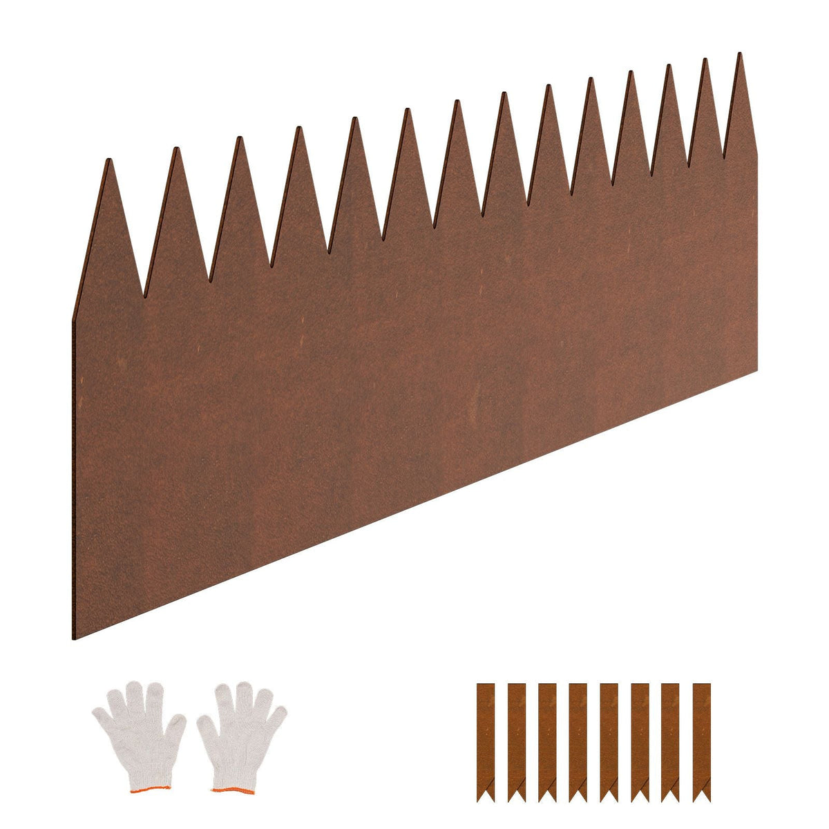 Steel Landscape Edging, 6 Packs 40 x 8 in Weather-Resistant & Pre-Rust Metal Landscape Edging, Bendable Garden Edging Border, Lawn Edging for Flower Bed Yard Pathway Divider