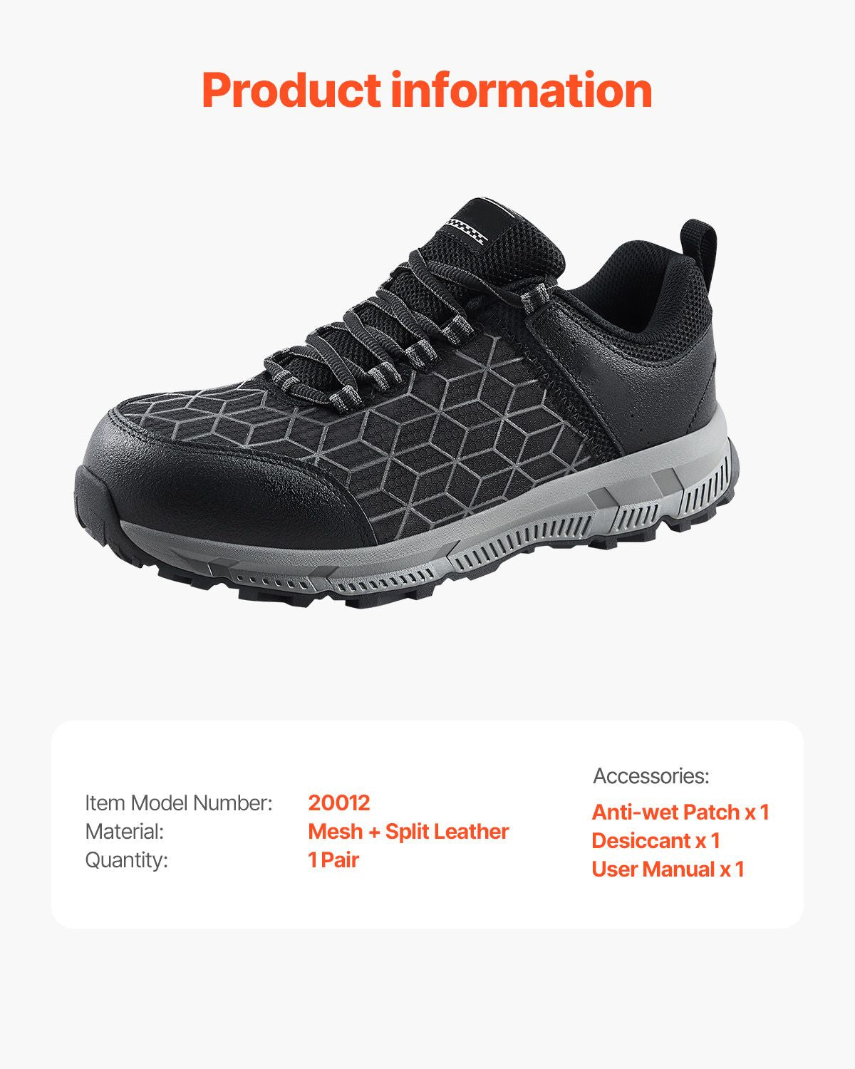 Steel Toe Shoes for Men, US Size 12 Wide, Men's Cushion Sport Safety Toe Athletic Work Shoe, Indestructible Safety Sneakers Lightweight,Breathable Industry Construction Work Shoes, Black