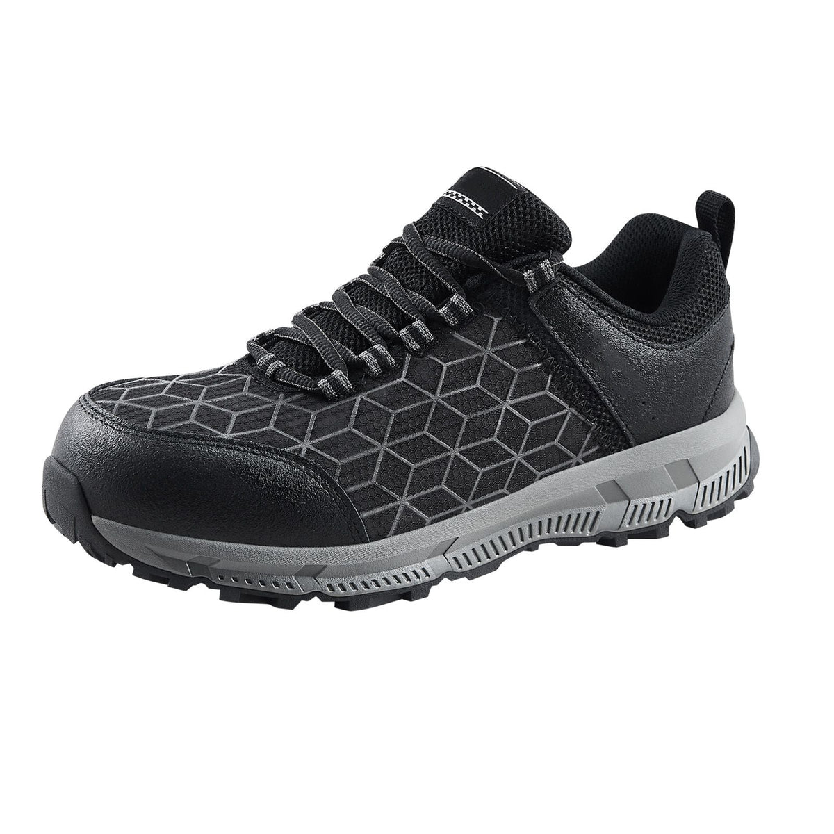 Steel Toe Shoes for Men, US Size 8.5, Men's Cushion Sport Safety Toe Athletic Work Shoe, Indestructible Safety Sneakers Lightweight,Breathable Industry Construction Work Shoes, Black