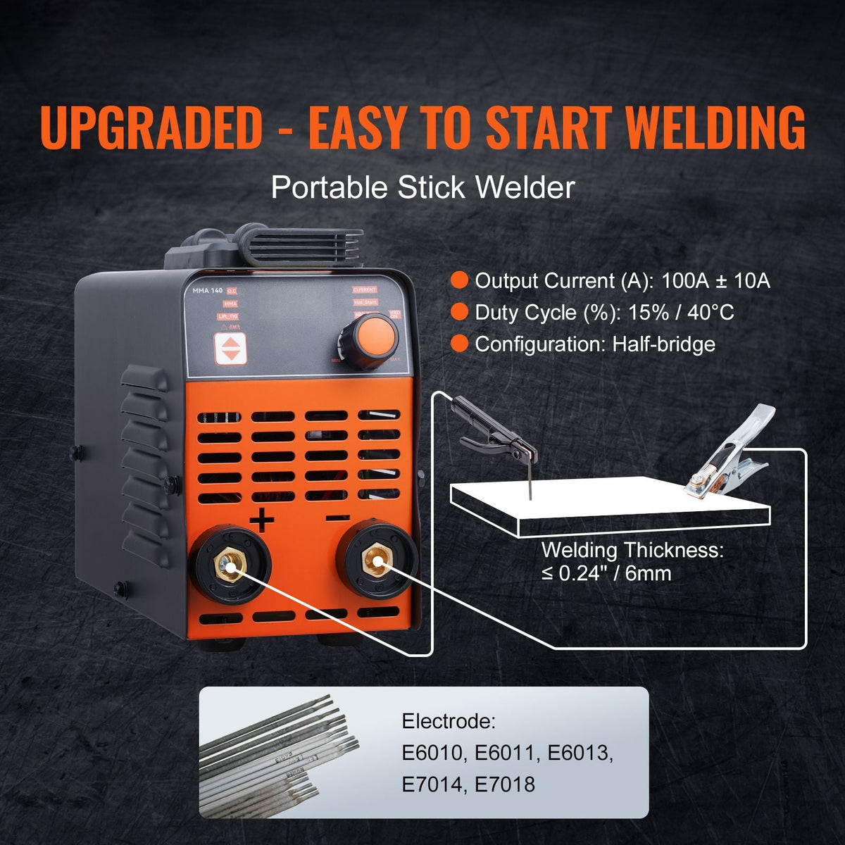 Stick Welder, 140A ARC/Lift TIG 2-IN-1 Welding Machine with IGBT Inverter 110V/220V Portable MMA Welder Machine with Hot Start, Arc force and Anti-Stick