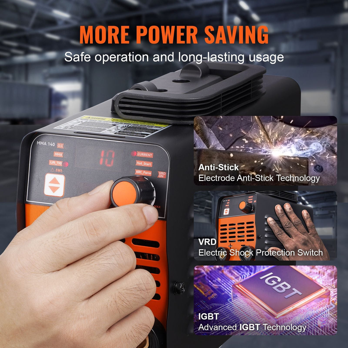 Stick Welder, 140A ARC/Lift TIG 2-IN-1 Welding Machine with IGBT Inverter 110V/220V Portable MMA Welder Machine with Hot Start, Arc force and Anti-Stick