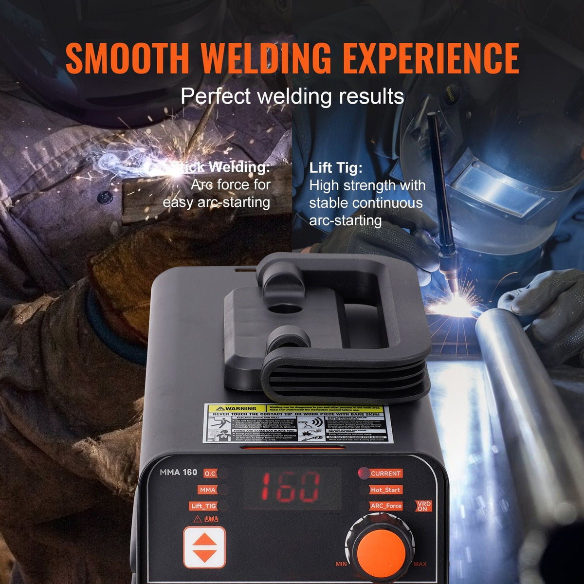 Stick Welder, 160A ARC/Lift TIG 2-IN-1 Welding Machine with IGBT Inverter 110V/220V Portable MMA Welder Machine with Hot Start, Arc force and Anti-Stick