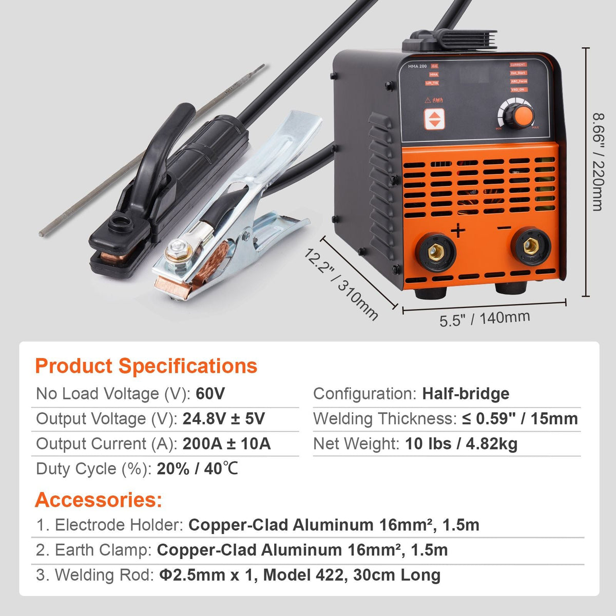 Stick Welder, 200A ARC/Lift TIG 2-IN-1 Welding Machine with IGBT Inverter 110V/220V Portable MMA Welder Machine with Hot Start, Arc force and Anti-Stick