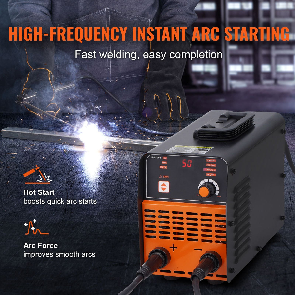 Stick Welder, 200A ARC/Lift TIG 2-IN-1 Welding Machine with IGBT Inverter 110V/220V Portable MMA Welder Machine with Hot Start, Arc force and Anti-Stick