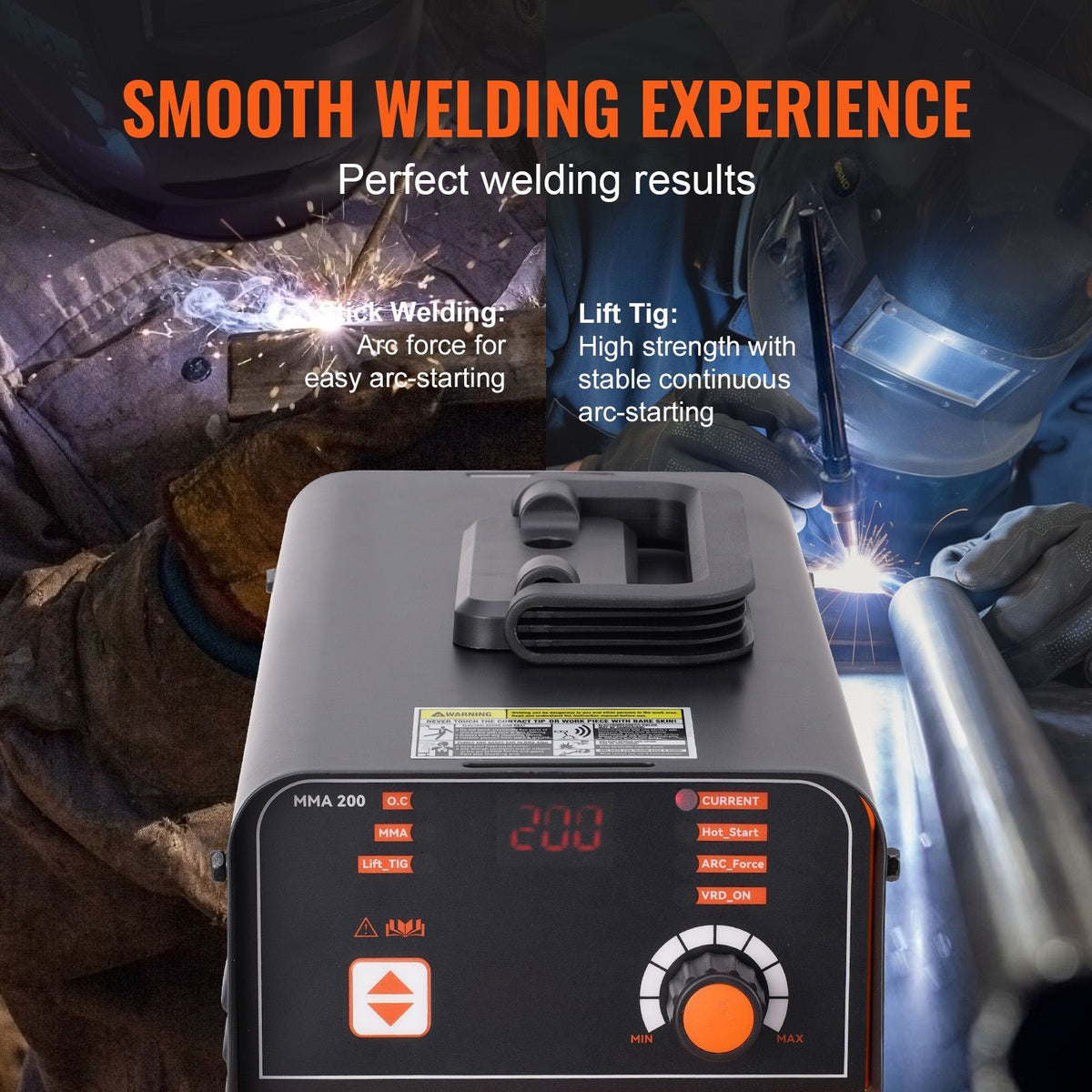 Stick Welder, 200A ARC/Lift TIG 2-IN-1 Welding Machine with IGBT Inverter 110V/220V Portable MMA Welder Machine with Hot Start, Arc force and Anti-Stick