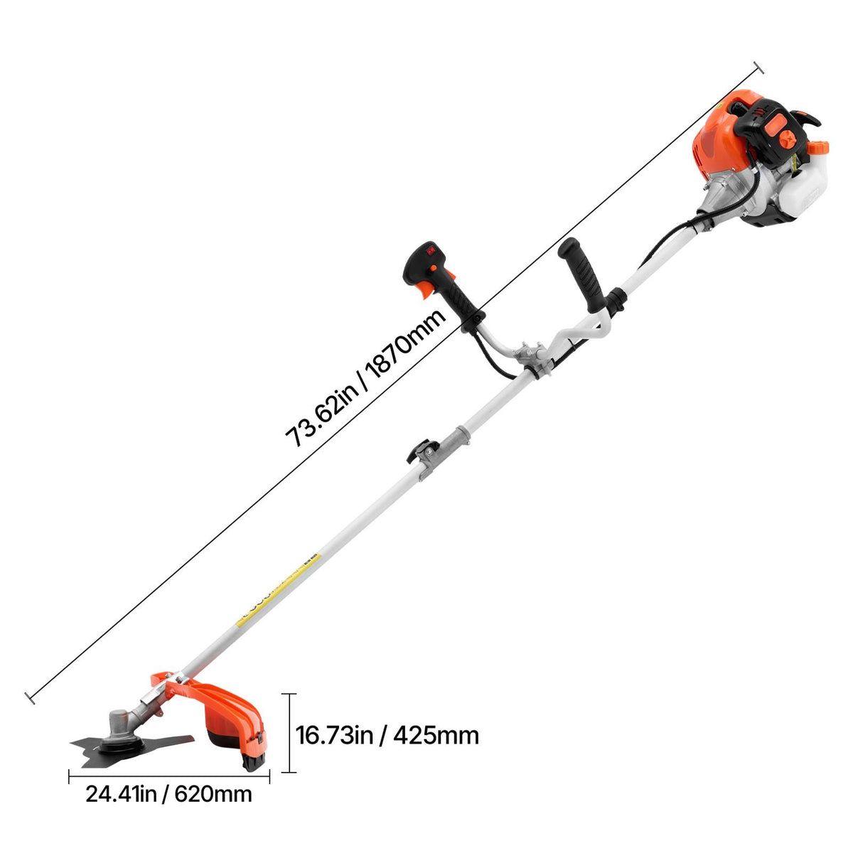 String Trimmer, 51.7CC 2-Stroke, Gas Powered Weed Wacker, 16.9" Cordless Grass Trimmer, Multi-Functional Lawn Edger with Shoulder Strap & 3T Blade, Weed Eater for Quick Grass Cleaning