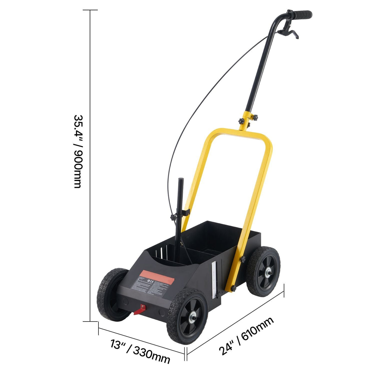 Striping Line Marking Machine, 24 x 13 x 35.4 in, 4-Wheel, Heavy Duty Striping Line Marking Machine, Striping Line Machine with Adjustable Width, for Roads, Parking Lots, Sports Field, Black