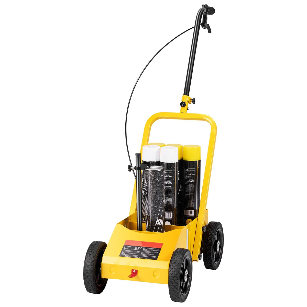 Striping Line Marking Machine, 24 x 13 x 35.4 in, 4-Wheel, Heavy Duty Striping Line Marking Machine, Striping Line Machine with Adjustable Width, for Roads, Parking Lots, Sports Field, Yellow
