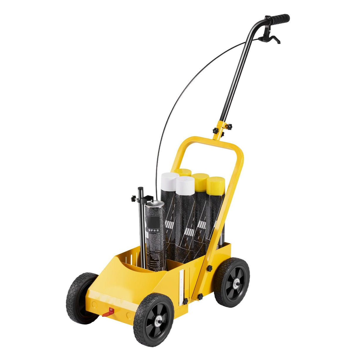 Striping Line Marking Machine, 24 x 13 x 35.4 in, 4-Wheel, Heavy Duty Striping Line Marking Machine, Striping Line Machine with Adjustable Width, for Roads, Parking Lots, Sports Field, Yellow