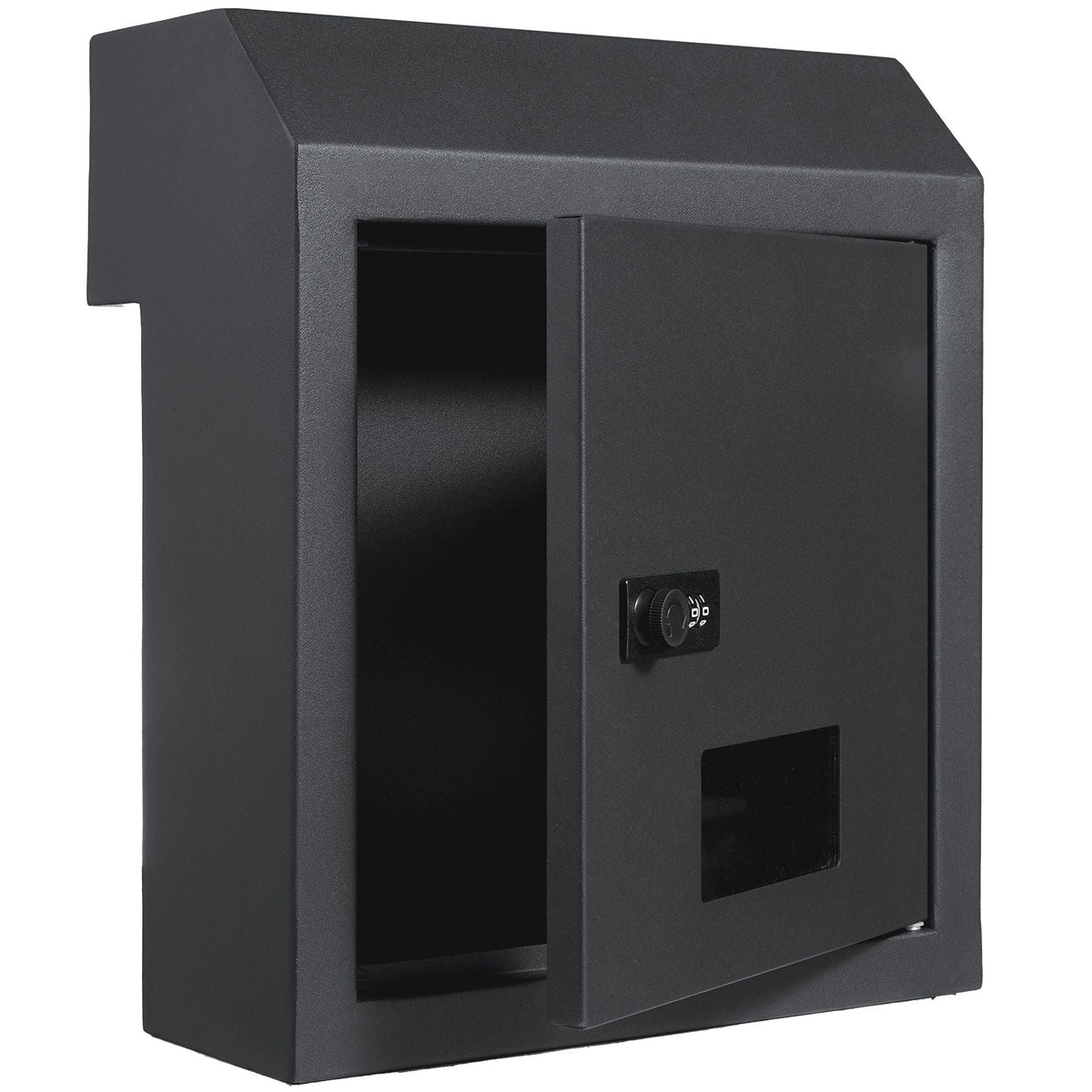 Sturdy Metal Key Locker, Combo Lock, Mountable on Wall, 12'', Charcoal Gray, Ensures Safe Keeping of Mail and Keys