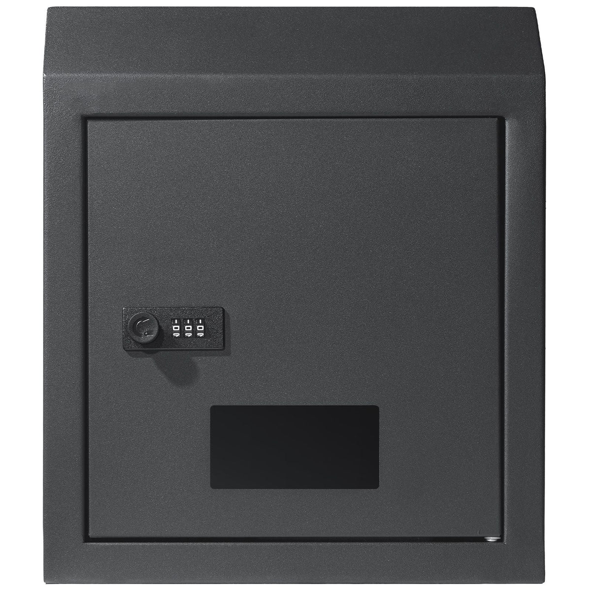 Sturdy Metal Key Locker, Combo Lock, Mountable on Wall, 12'', Charcoal Gray, Ensures Safe Keeping of Mail and Keys