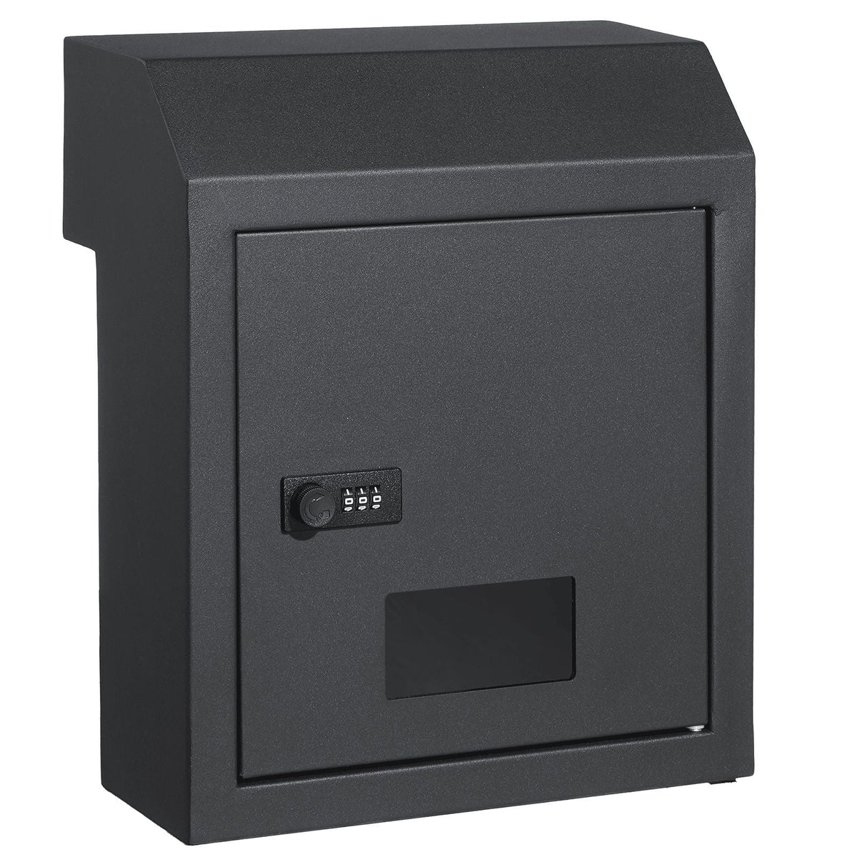 Sturdy Metal Key Locker, Combo Lock, Mountable on Wall, 12'', Charcoal Gray, Ensures Safe Keeping of Mail and Keys