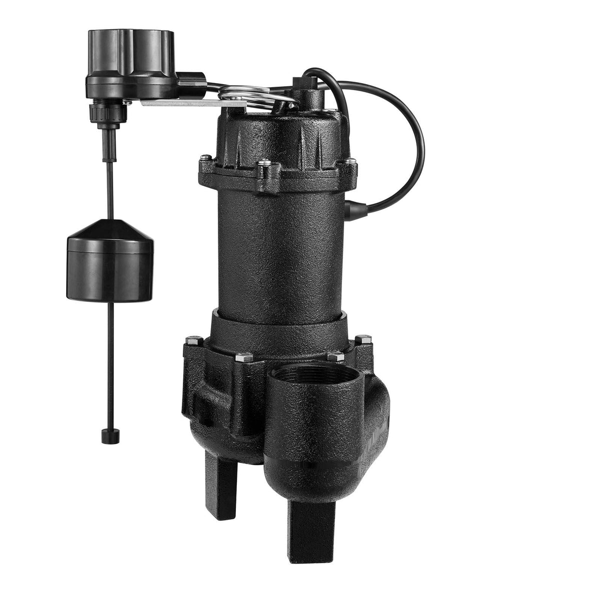Submersible Sewage Pump, 3/4 HP, 6000 GPH Cast Iron Sewage/Effluent Pump with Automatic Tethered Float Switch, 2-Inch NPT Discharge, 120V, 23 ft Max Lift, for Basement, Septic Tank, Residential