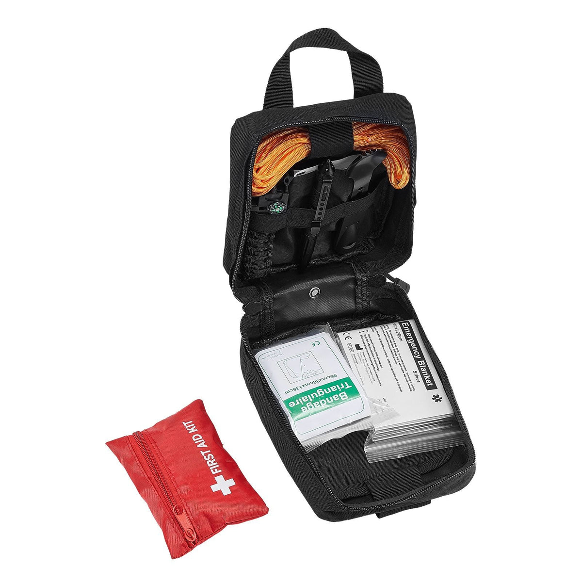 Survival First Aid Kit, 250 Pieces, 600D Nylon Trauma First Aid Bag, Survival Gear and Equipment, Emergency Kits, for Men Women Camping, Boat, Earthquake, Hiking, Hunting, and Outdoor Adventure