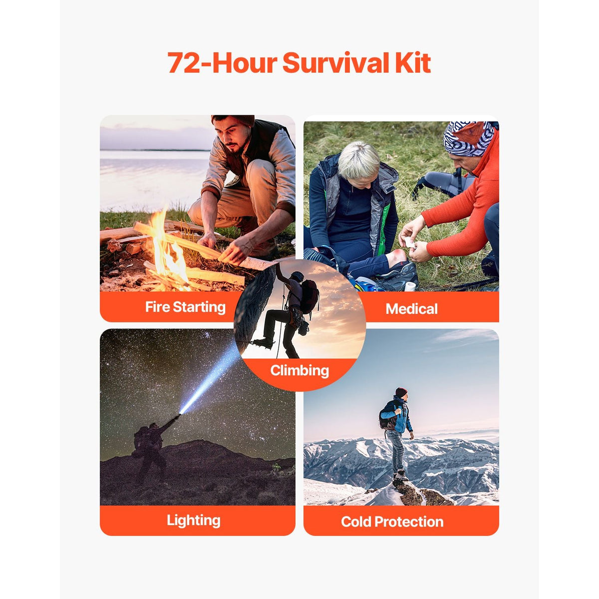 Survival First Aid Kit, 250 Pieces, 600D Nylon Trauma First Aid Bag, Survival Gear and Equipment, Emergency Kits, for Men Women Camping, Boat, Earthquake, Hiking, Hunting, and Outdoor Adventure