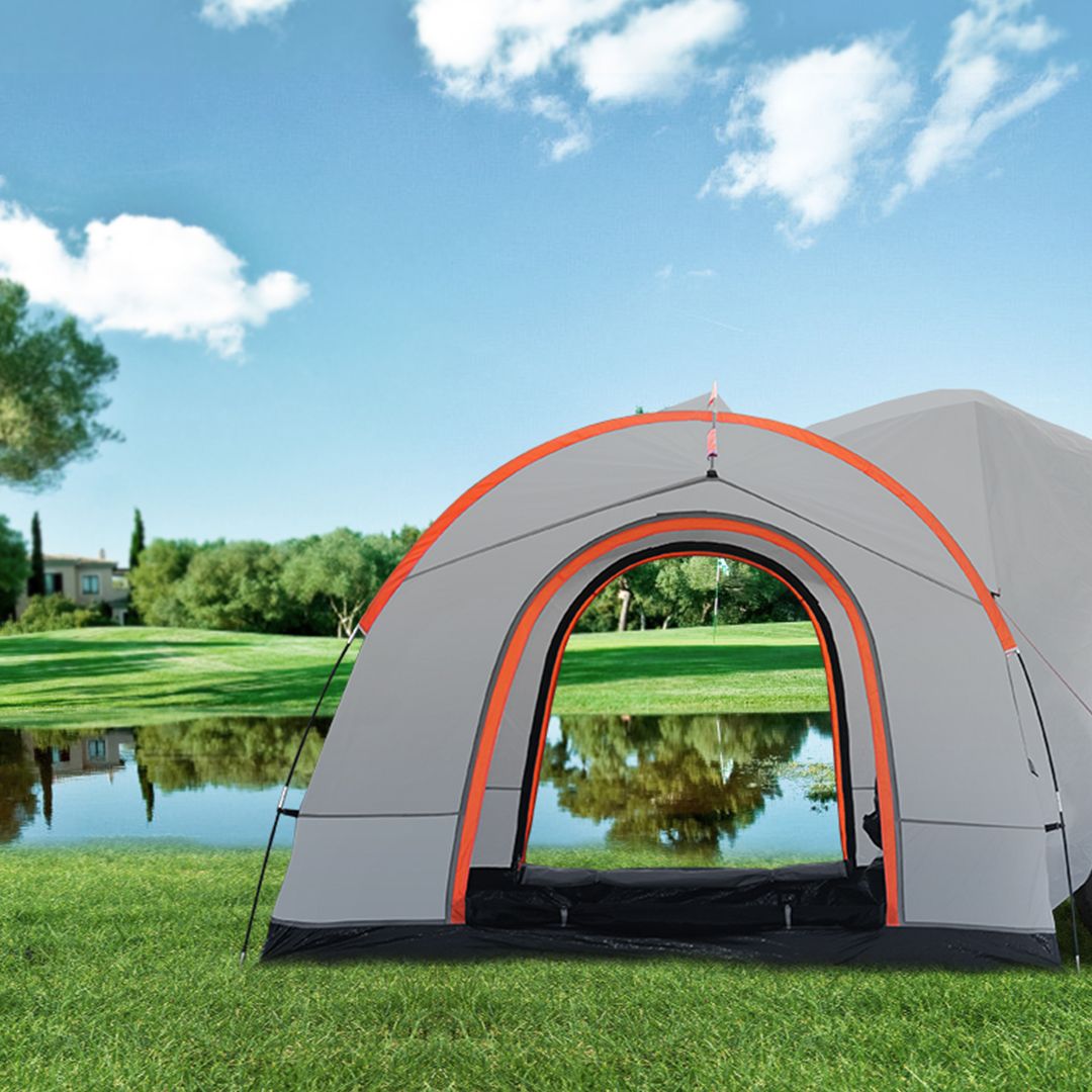 SUV Camping Tent, 8'-8' SUV Tent Attachment for Camping with Rain Layer and Carry Bag, PU2000mm Double Layer Truck Tent, Accommodate 6-8 Person, Rear Tent for Van Hatch Tailgate