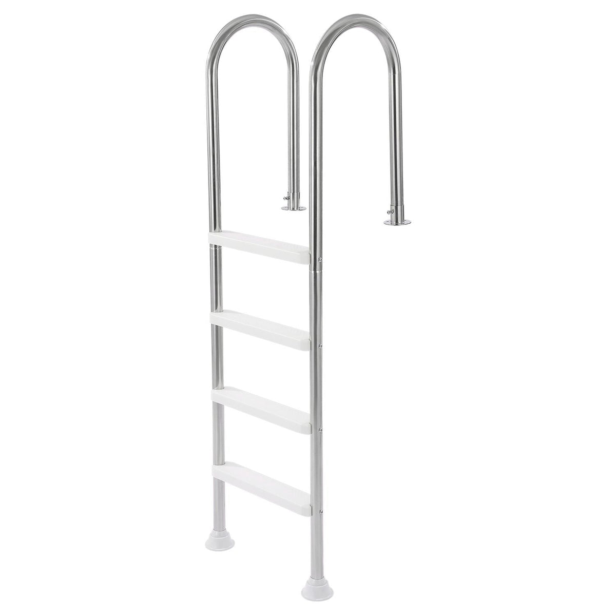 Swimming Pool Ladder, 4-Step Double Handrails Stairs with Non-slip Heavy Duty Steps, Stainless Steel Load Capacity 265 lbs, for 54 In Inground Pools with Mounted Deck Board Indoor & Outdoor
