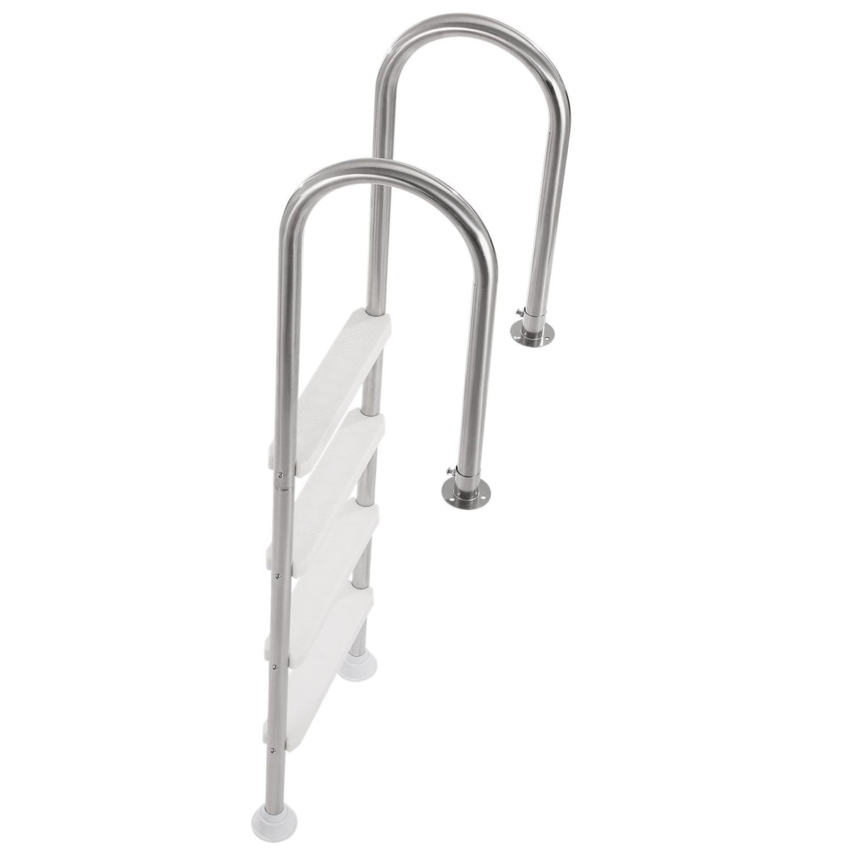 Swimming Pool Ladder, 4-Step Double Handrails Stairs with Non-slip Heavy Duty Steps, Stainless Steel Load Capacity 265 lbs, for 54 In Inground Pools with Mounted Deck Board Indoor & Outdoor