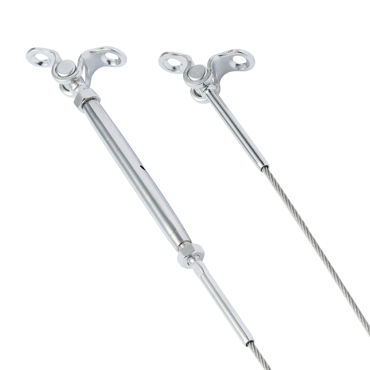 T316 Stainless Steel Adjustable Angle 1/8" Cable Railing Kit/Hardware for Wood Post, Marine Grade for 1/8"Wire Rope,0-180-Degree Angle & Easy Installation, Silver (10 Pack)