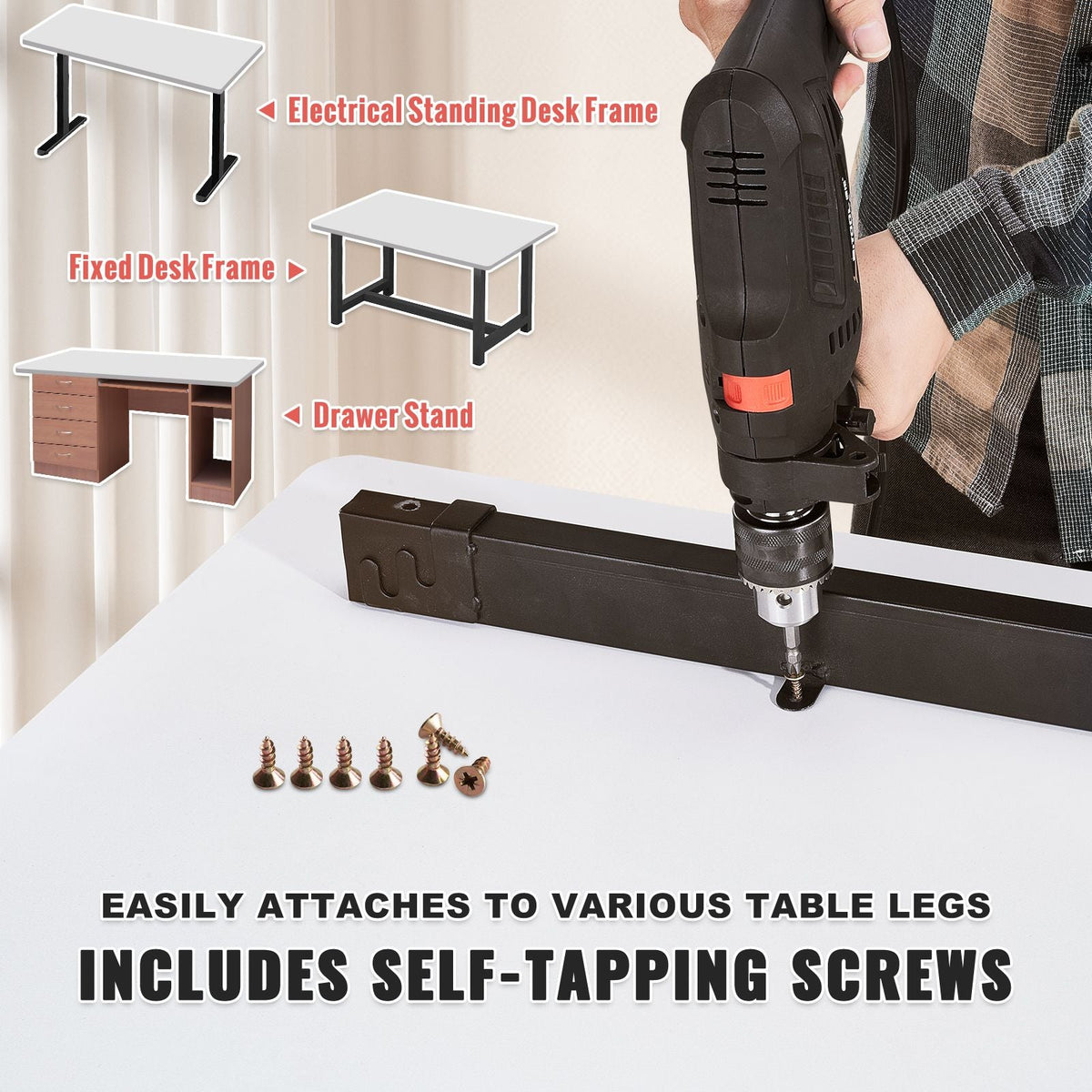Table Top, Holds up to 220.5 lbs, 60" x 25" x 1" Rectangular Countertop for Height Adjustable Electric Standing Desk Frame, Universal One-Piece Particle Board Desktop for Office & Home Desk