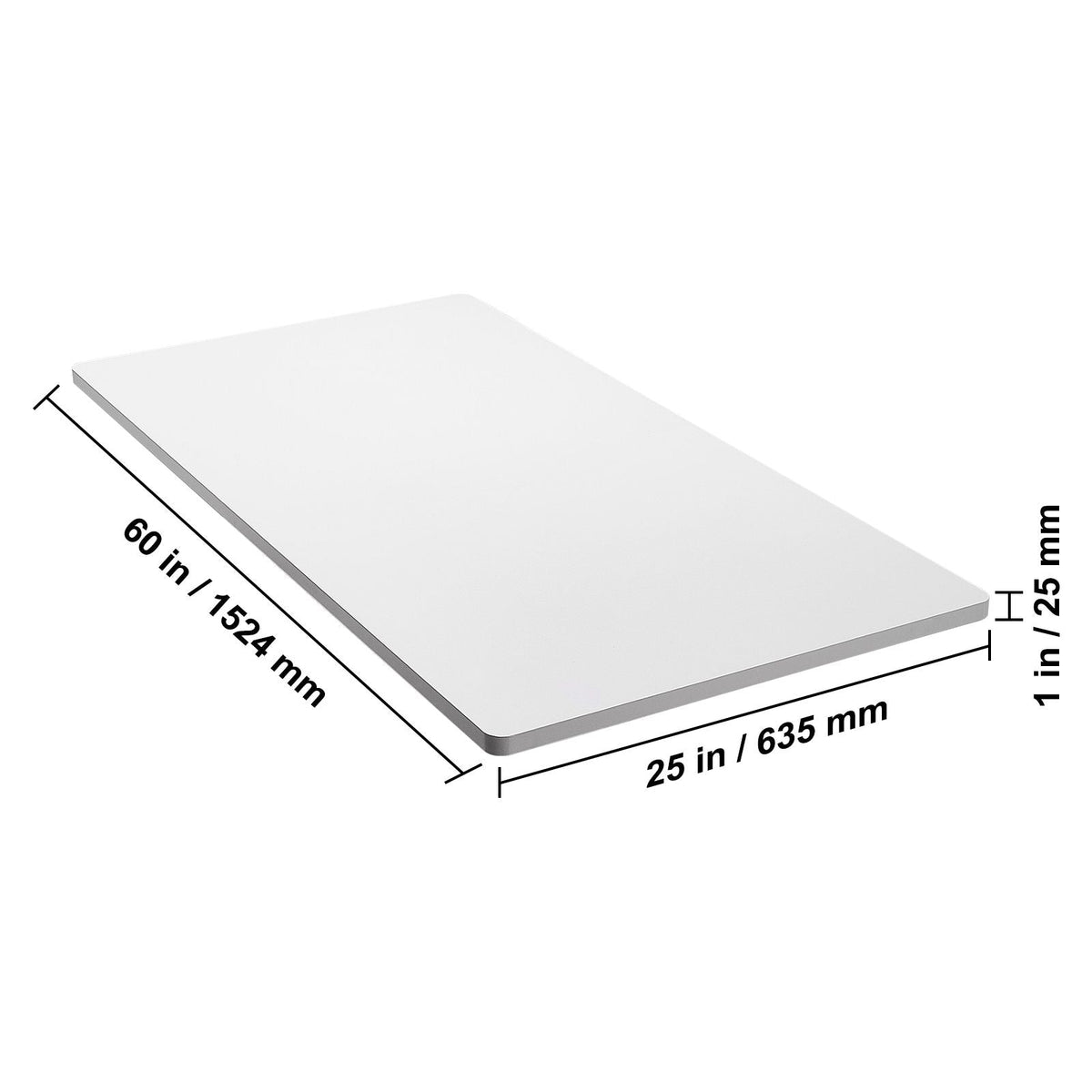 Table Top, Holds up to 220.5 lbs, 60" x 25" x 1" Rectangular Countertop for Height Adjustable Electric Standing Desk Frame, Universal One-Piece Particle Board Desktop for Office & Home Desk
