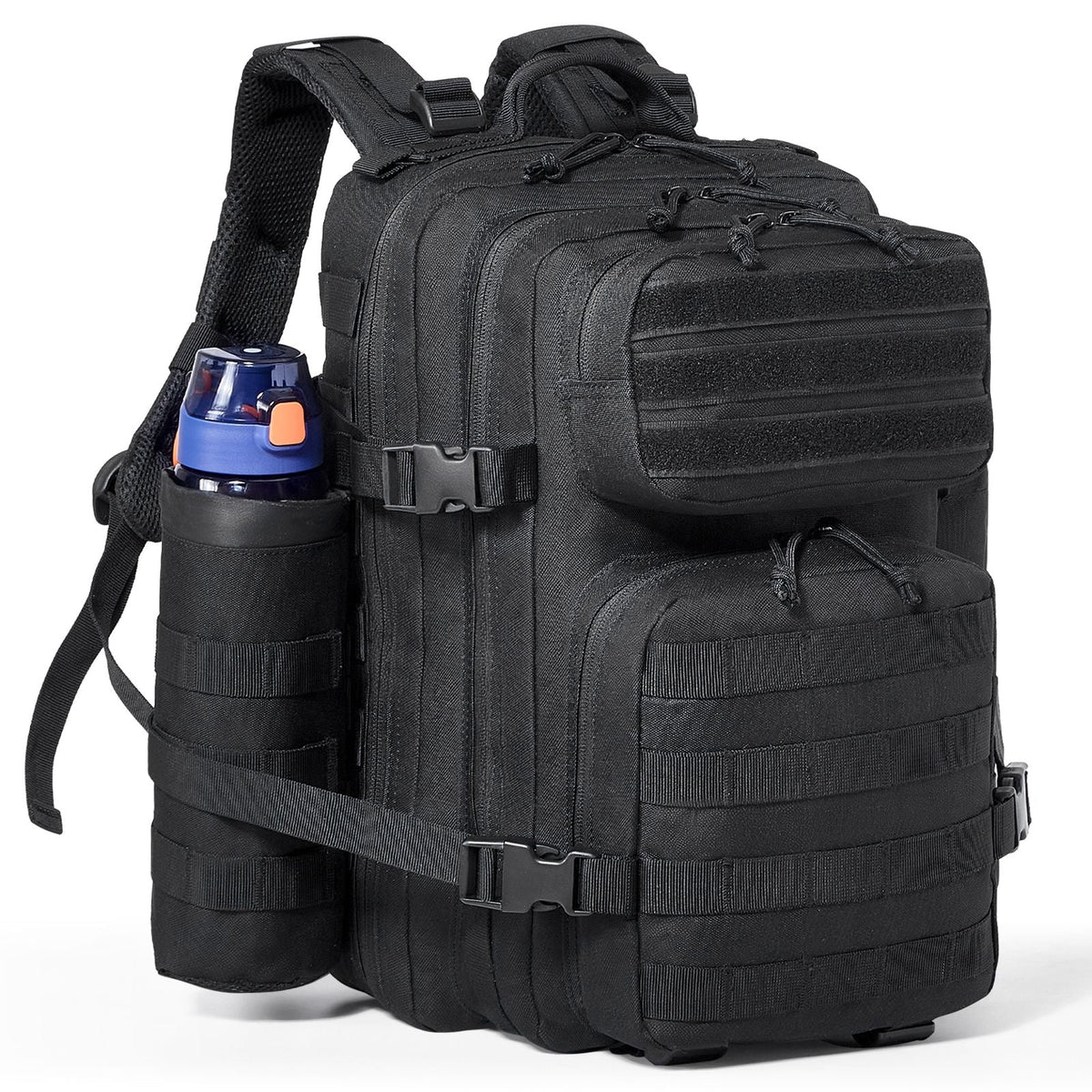 Tactical Backpack, 25L Military Tactical Backpack with Molle Design & 3 Compartments, Army Assault Pack Bag for Men and Women, Range Gear Backpack for Outdoor Adventure, Hiking, Hunting, Black