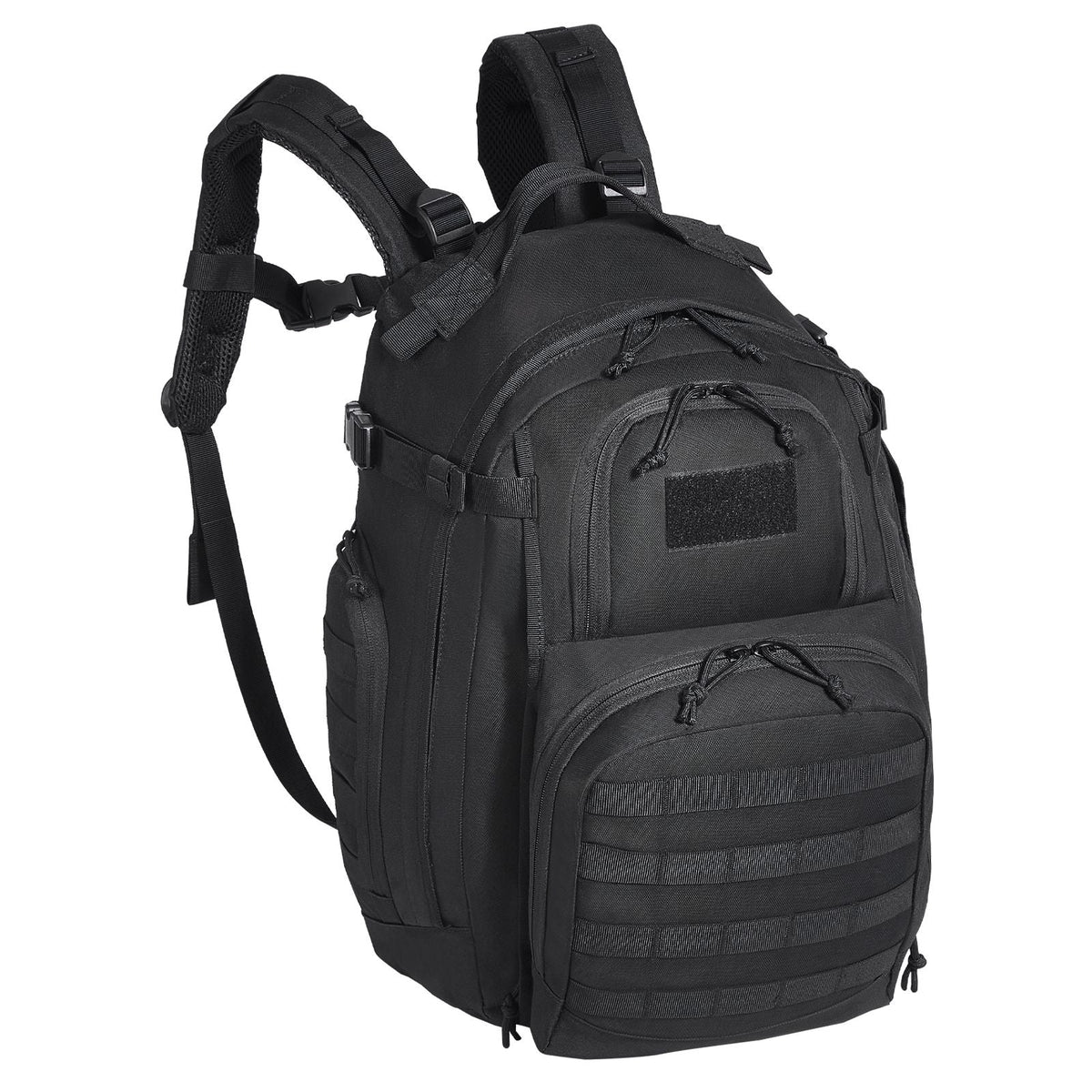 Tactical Backpack, 40L Military Tactical Backpack with Molle Design & Sponge Pad, Army Assault Pack Bag for Men and Women, Range Gear Backpack for Outdoor Adventure, Hiking, Hunting, Black