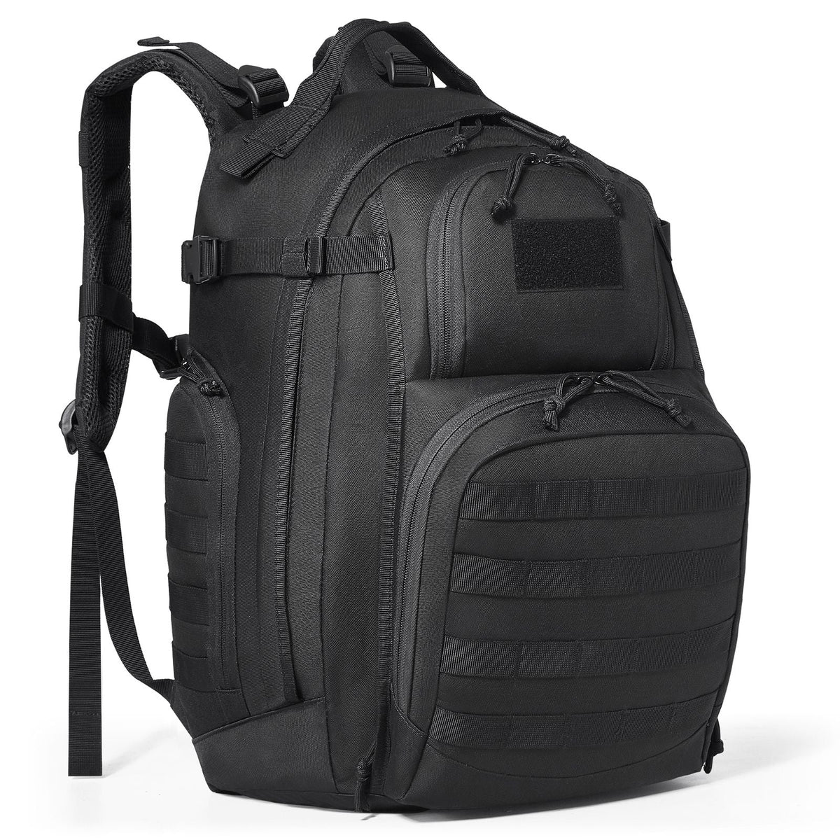 Tactical Backpack, 40L Military Tactical Backpack with Molle Design & Sponge Pad, Army Assault Pack Bag for Men and Women, Range Gear Backpack for Outdoor Adventure, Hiking, Hunting, Black
