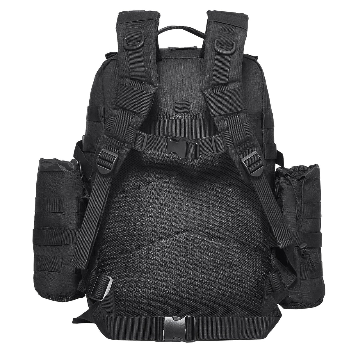 Tactical Backpack, 45L Military Tactical Backpack with Molle Design & 3 Compartments, Army Assault Pack Bag for Men and Women, Range Gear Backpack for Outdoor Adventure, Hiking, Hunting, Black