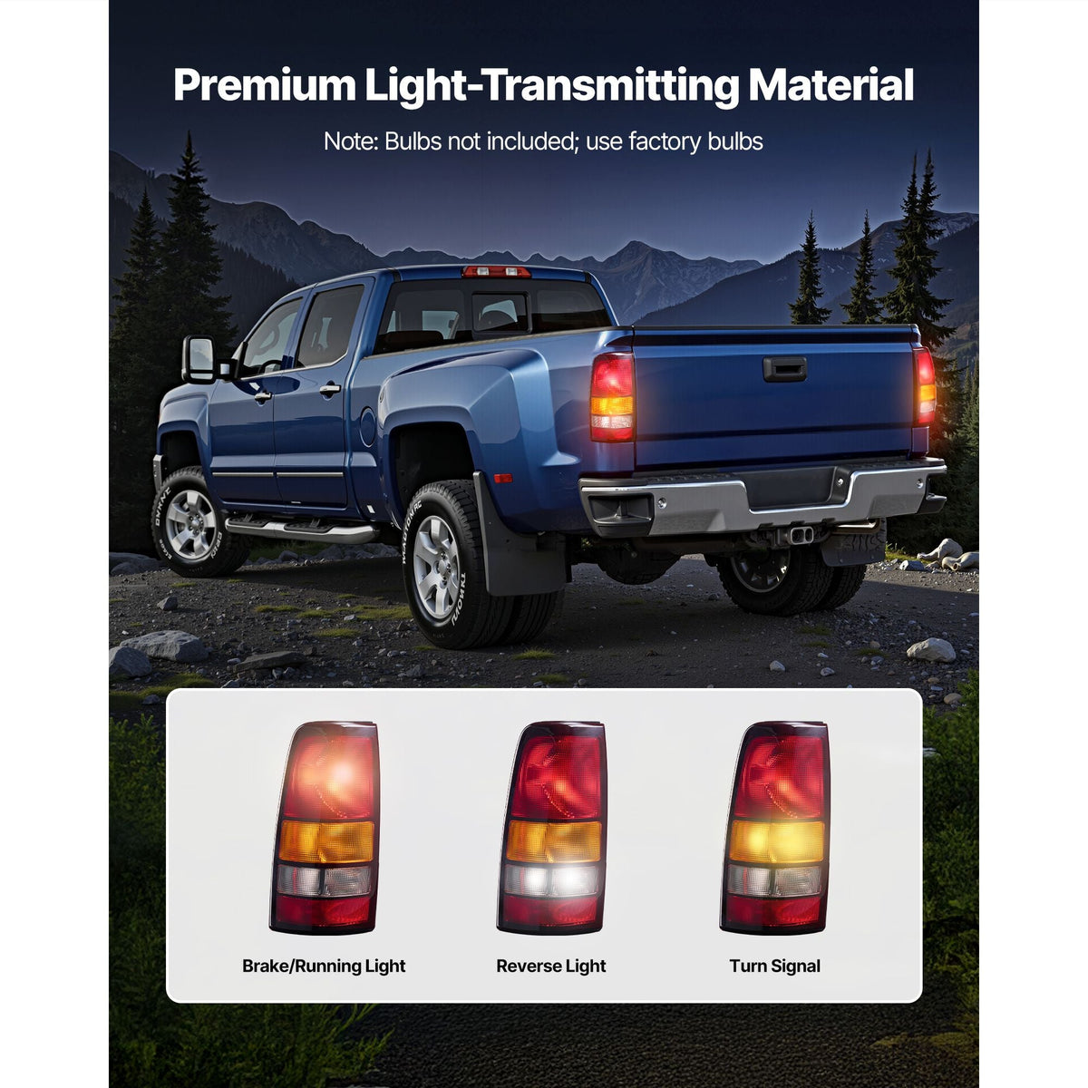 Tail Light Assembly Compatible with 1999-2003 Chevy Silverado 1999-2006 GMC Sierra 1500 1500 HD 2500 2500 HD 3500, 2007 GMC Sierra Classic Driver & Passenger Side Taillights without Bulbs (2PCS)