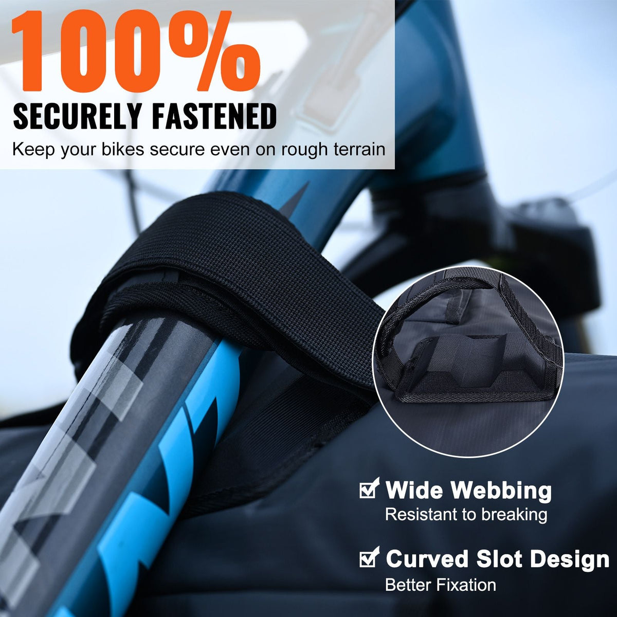 Tailgate Bike Pad, 62" Truck Tailgate Pad Carry 6 Mountain Bikes, Upgraded Grooves Tailgate Protection Pad with Reflective Strips and Tool Pockets, with Camera Opening for Most Pickup Trucks