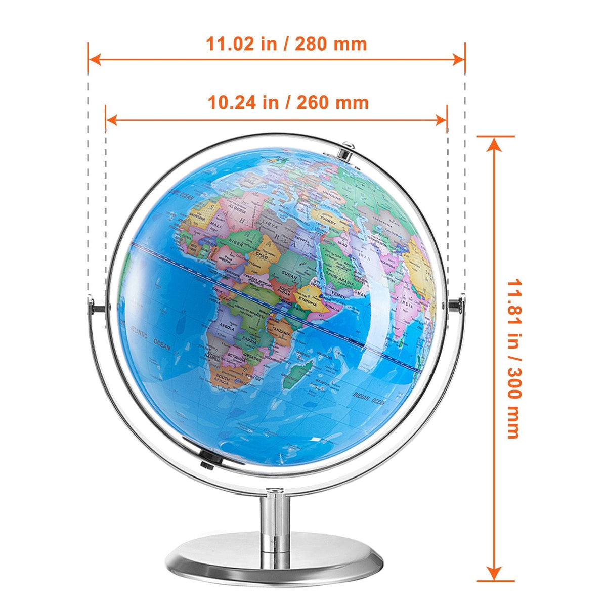 Talking World Globe, 9 in/228.6 mm, Interactive Globe for Kids Early Learning Teaching, Educational Globe with Smart Talking Pen LED Night Light USB Interface, Gifts for Children Boys & Girls