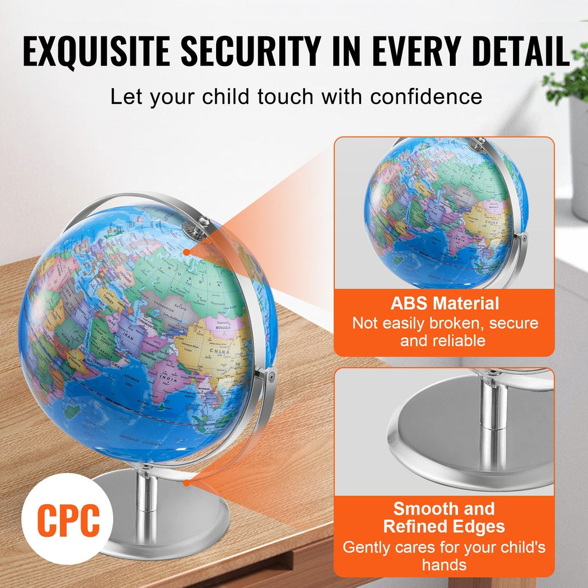 Talking World Globe, 9 in/228.6 mm, Interactive Globe for Kids Early Learning Teaching, Educational Globe with Smart Talking Pen LED Night Light USB Interface, Gifts for Children Boys & Girls