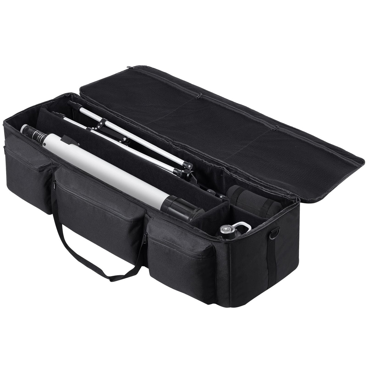 Telescope Case, 40.7", Telescope Large Storage Bag with Fixed Buckles, Multi-Pocket & Detachable Divider, Shock-Absorbent Telescope Carrying Case for Optical Tube & Tripod, Counterweight Pocket