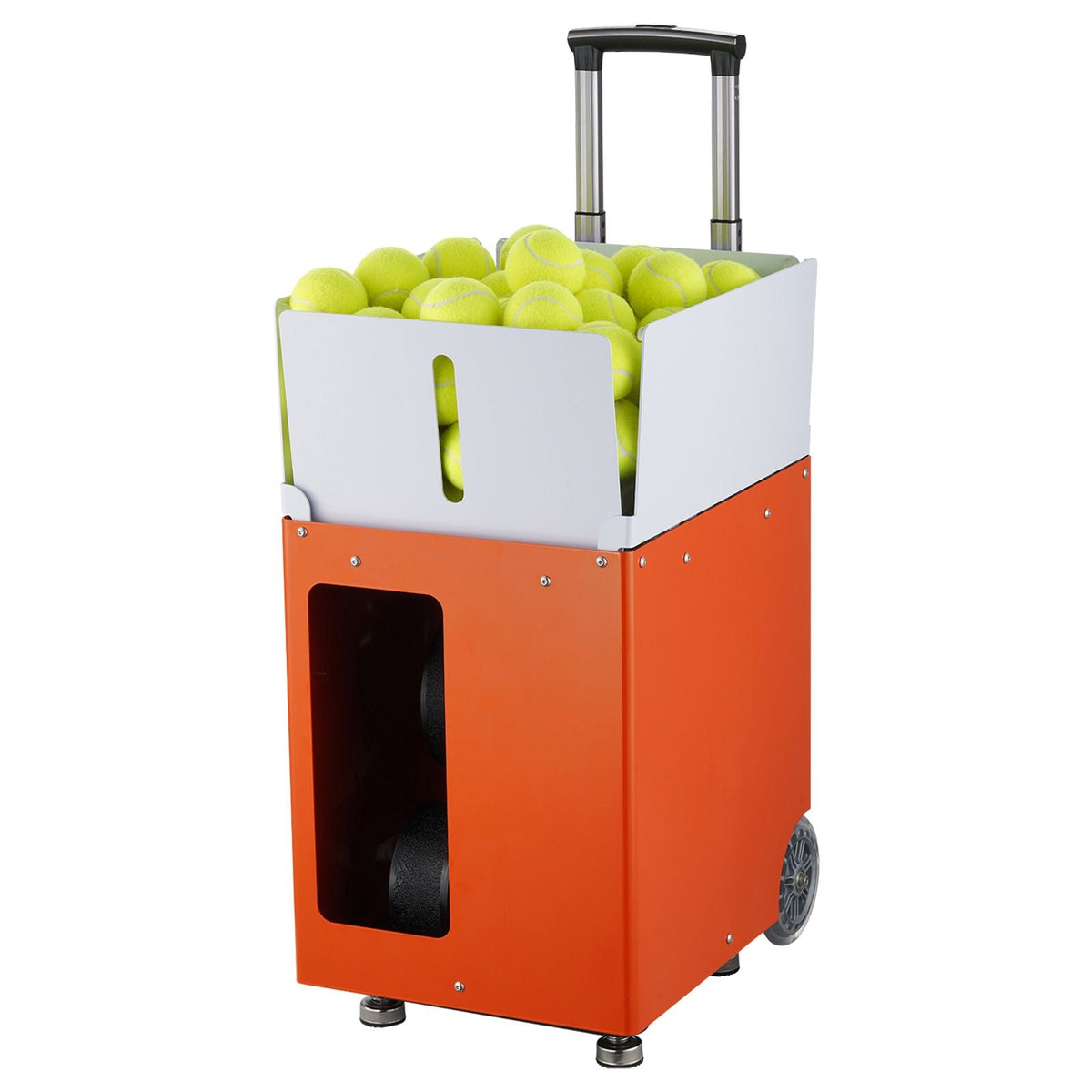 Tennis Ball Machine, Automatic Portable Tennis Ball Launcher, 100 Balls Tennis Training Practice Thrower, 5 Motors Multi-Mode Drills, 2+ Hours Play, Rechargeable Battery, App Remote Control
