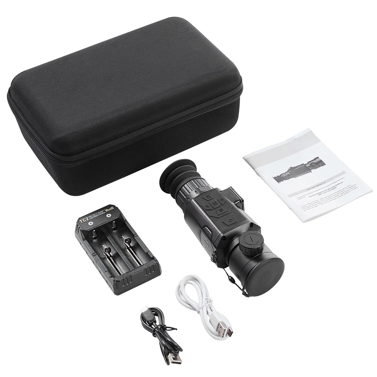 Thermal Imager Monocular Hunting Imaging Telescope 1X -8X Zoom 0.39" OLED Scrren