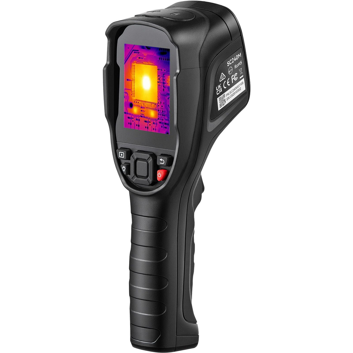Thermal Imaging Camera, 320 x 240 Pixels Super Resolution with 2MP Visual Camera, 25Hz Refresh Rate Infrared Camera with -4 to 1022 F Temp, 64G SD Card and Rechargeable Li-ion Battery
