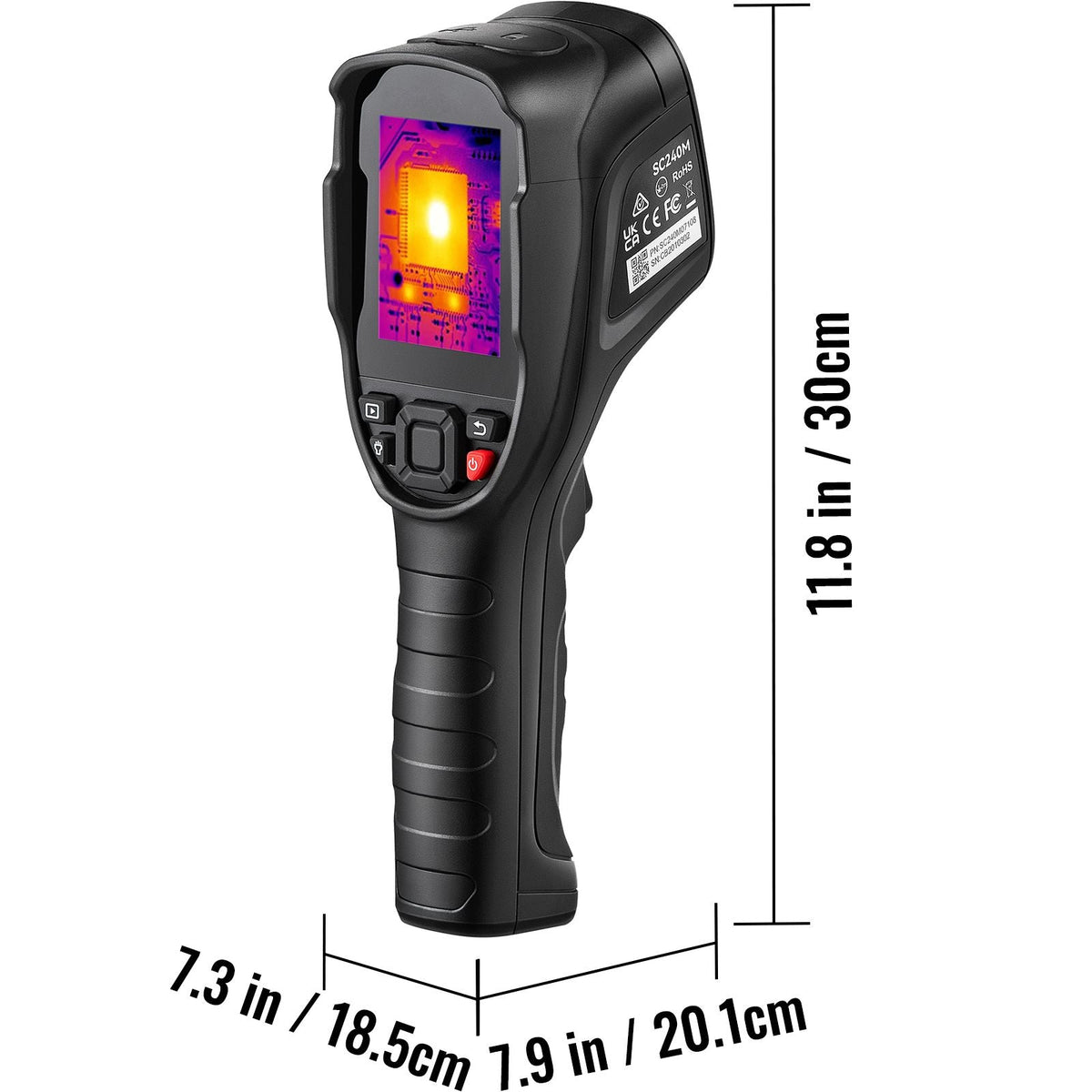 Thermal Imaging Camera, 320 x 240 Pixels Super Resolution with 2MP Visual Camera, 25Hz Refresh Rate Infrared Camera with -4 to 1022 F Temp, 64G SD Card and Rechargeable Li-ion Battery